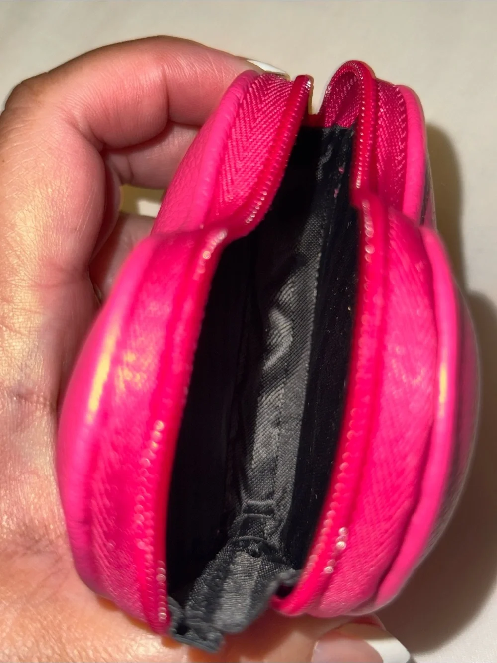 NWT Victoria's Secret Hot Pink Heart Keychain Coin Pouch